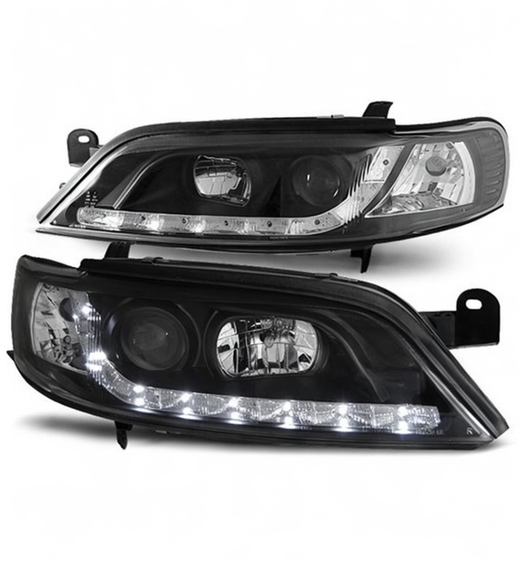 💕 Fari Anteriori Adatti per Opel Vectra B 99-02 LED Daylight Neri 💕
