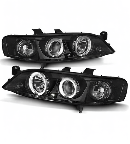 💕 Fari Anteriori Adatti per Opel Vectra B 99-03 Angel Eyes Neri 💕