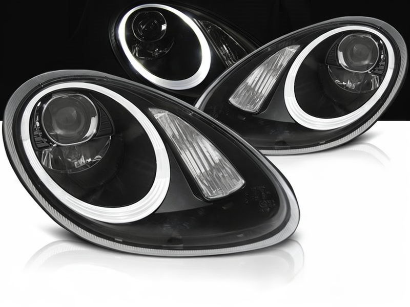 💕 Fari Anteriori Adatti per Porsche Boxster Cayman 987 05-08 Xenon LED Neri 💕
