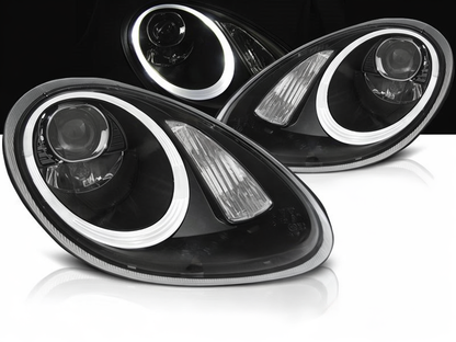 💕 Fari Anteriori Adatti per Porsche Boxster Cayman 987 05-08 Xenon LED Neri 💕
