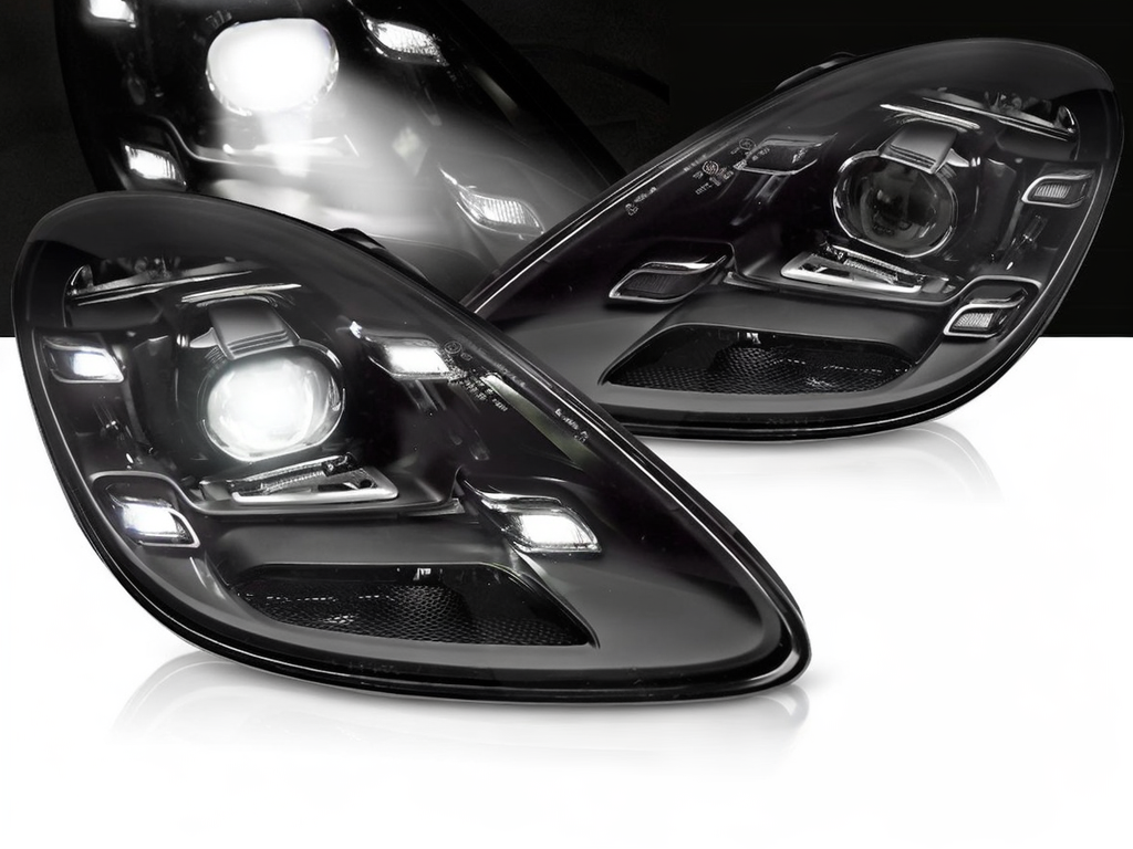 💕 Fari Anteriori Adatti per Porsche Boxster Cayman 718 16+ Full LED Neri DRL 💕