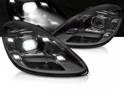 💕 Fari Anteriori Adatti per Porsche Boxster Cayman 718 16+ Full LED Neri DRL 💕