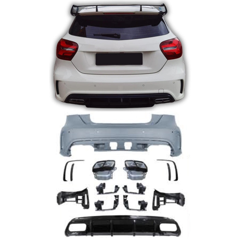 ⭐Paraurti posteriore con diffusore adatto per Mercedes Classe A W176 AMG-Line⭐