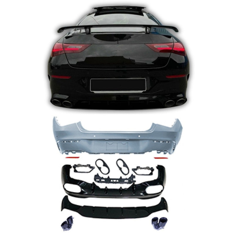 ⭐Paraurti posteriore con diffusore adatto per Mercedes CLA C118 con PDC⭐