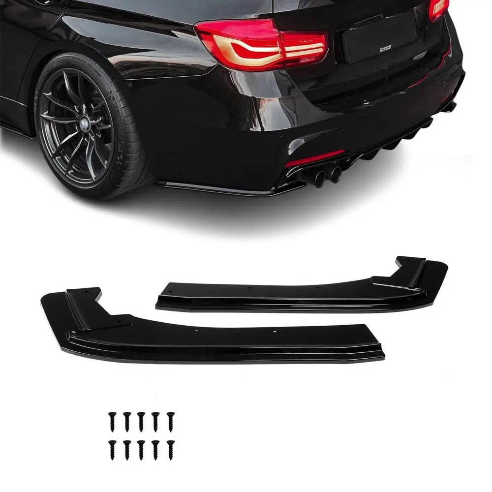 💕 Flaps Splitter Posteriori Adatti per BMW F30 F31 M-Pack Nero Lucido WR 💕