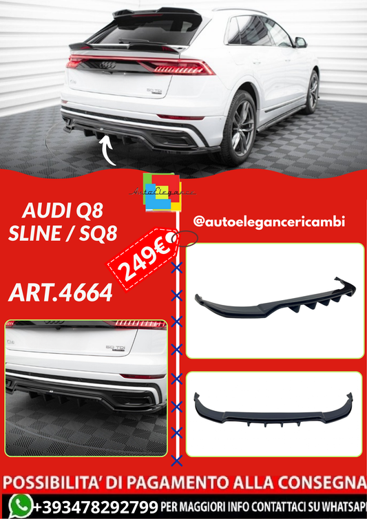 ART.4664 Splitter Posteriore Audi Q8 SLine / SQ8 4M MK1 2018-2023