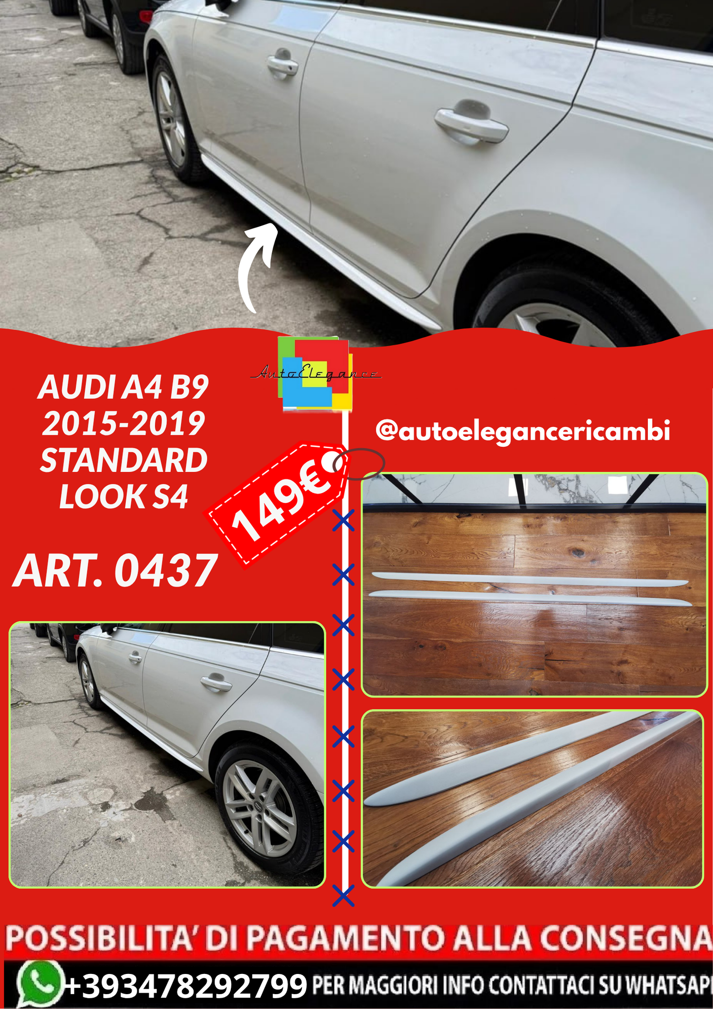 ART.4602 Splitter Anteriori  adatto per Audi RSQ8 (2020-2024)