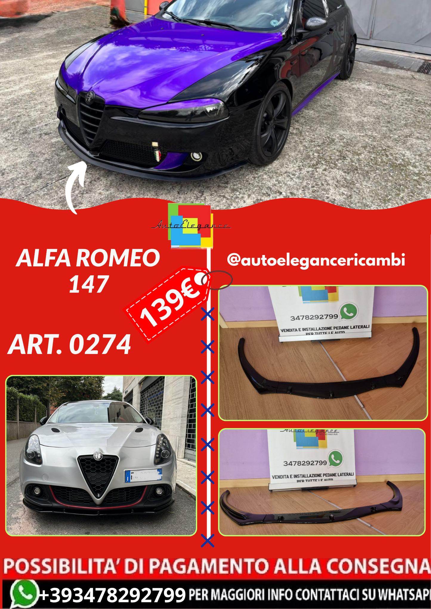 ART. 0274 SPLITTER ALFA ROMEO 147