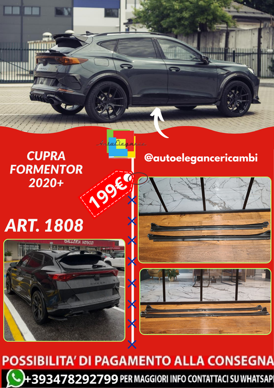 ART. 1808 SOTTO MINIGONNE CUPRA FORMENTOR 2020+ CUSTOM SE NERO LUCIDO