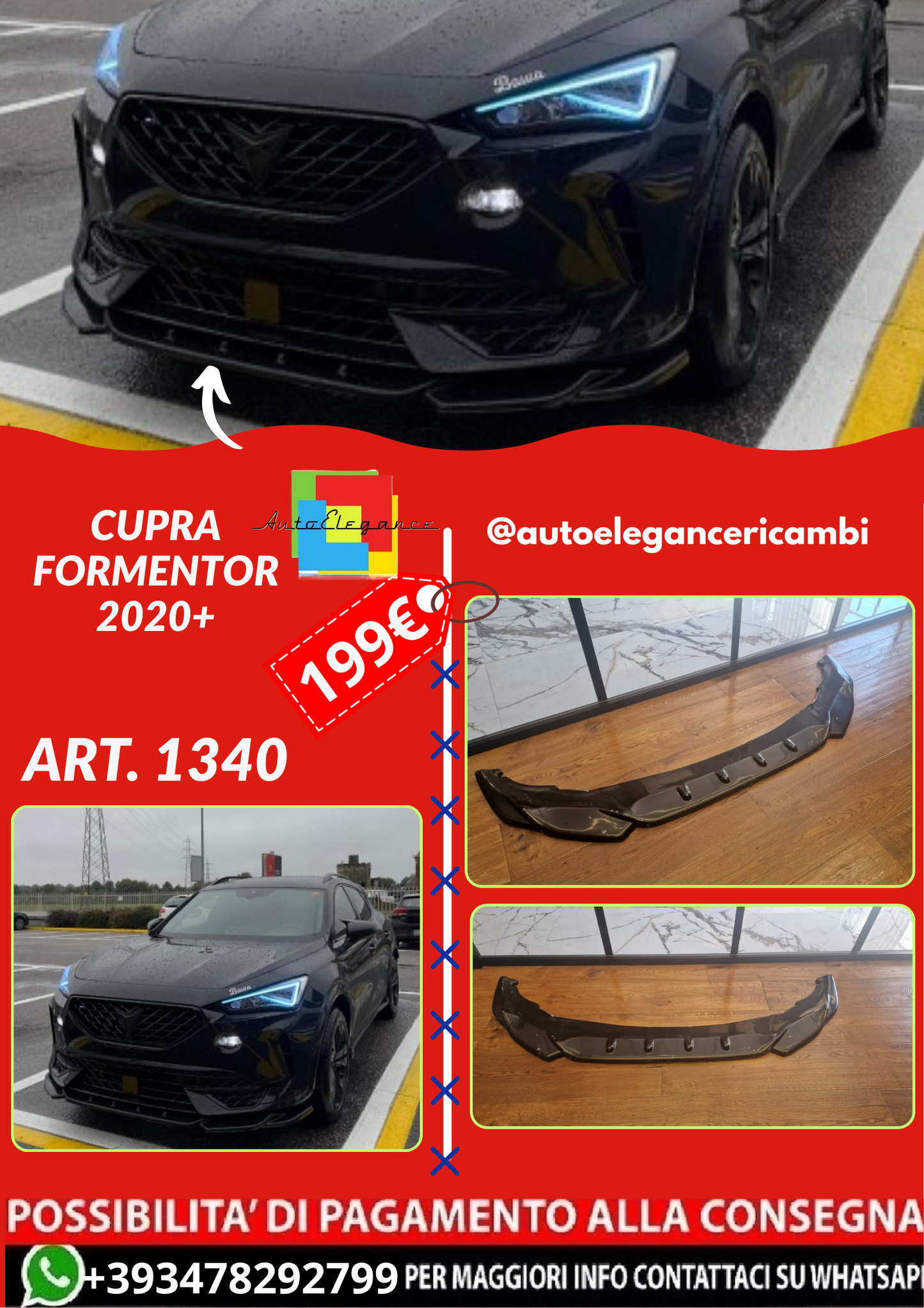 ART. 1340 SPLITTER CUPRA FORMENTOR 2020+ NERO LUCIDO