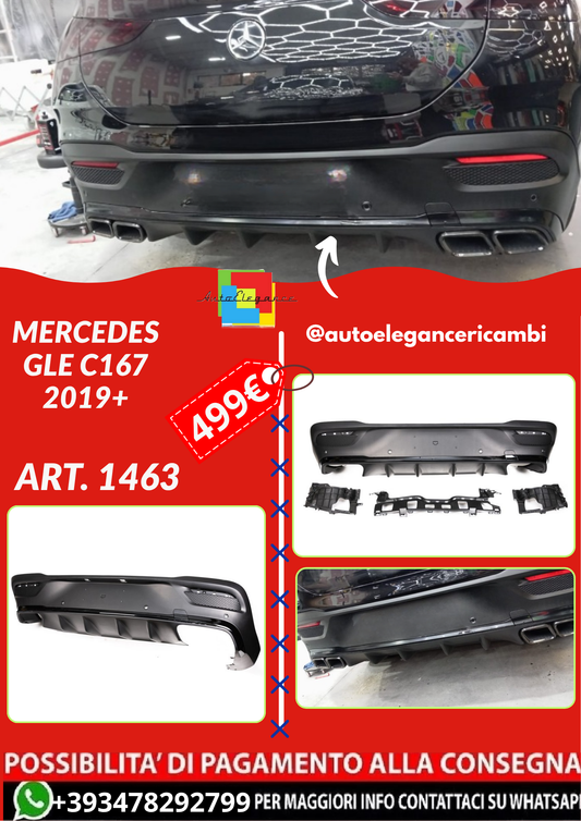 ART. 1463 DIFFUSORE  MERCEDES GLE C167 2019+ COUPE AMG LOOK GLE63