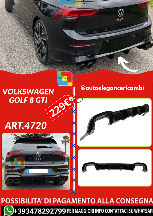 ART.4720  Diffusore Posteriore Volkswagen Golf 8 GTI