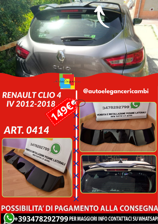 ART. 0414 SPOILER RENAULT CLIO 4 IV 2012-2018 NERO LUCIDO