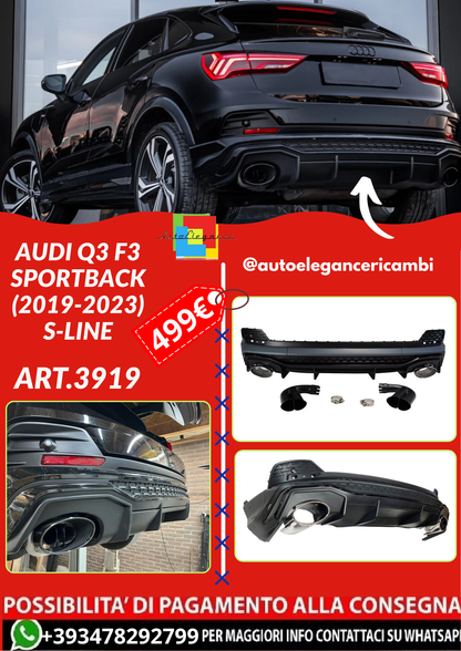ART.3919 Diffusore  RSQ3 Look per Audi Q3 F3 Sportback (2019-2023) S-line