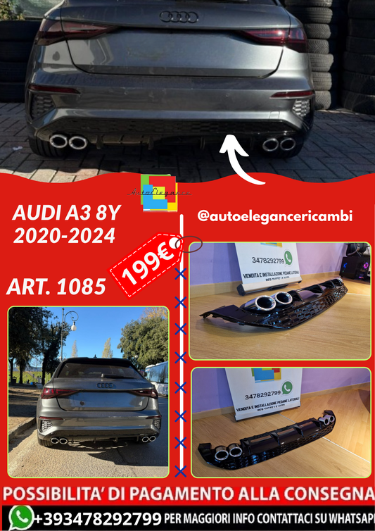 ART. 1085 DIFFUSORE AUDI A3 8Y 2020-2024 SPORTBACK