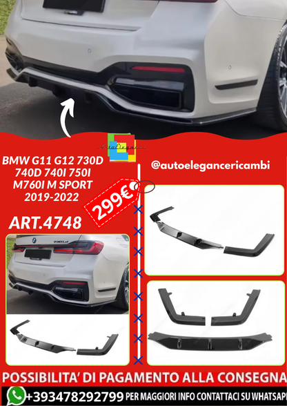 ART.4748 SPLITTER POSTERIORI Bmw G11/G12 730d M760i M Sport 2019-2022