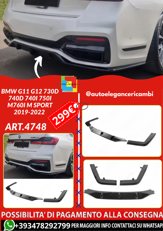 ART.4748 SPLITTER POSTERIORI Bmw G11/G12 730d M760i M Sport 2019-2022