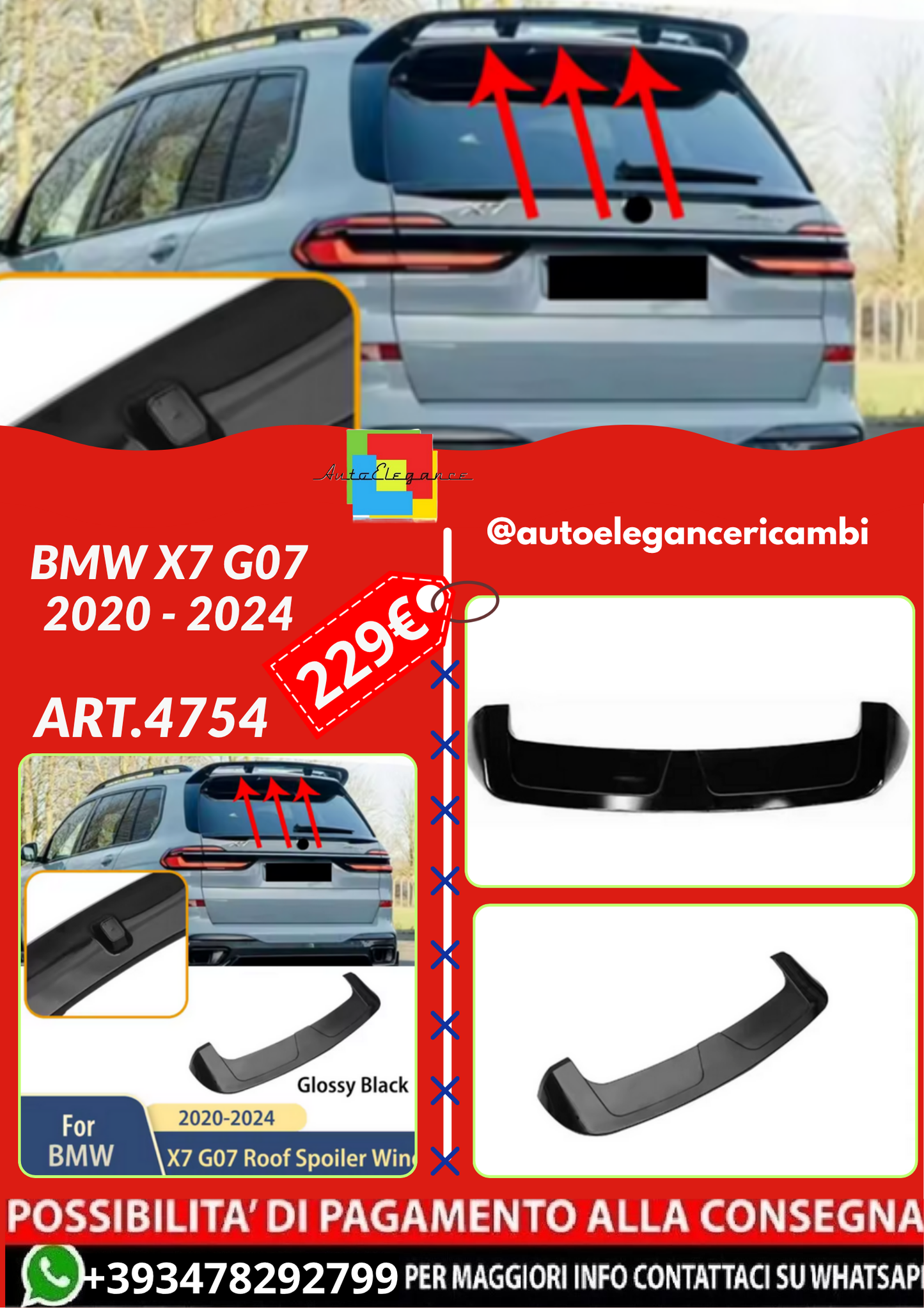 ART.4754 SPOILER BMW X7 G07 2020 - 2024