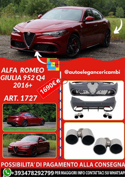 ART. 1727 BODYKIT ALFA  ROMEO GIULIA 952 Q4 2016+ LOOK QUADRIFOGLIO