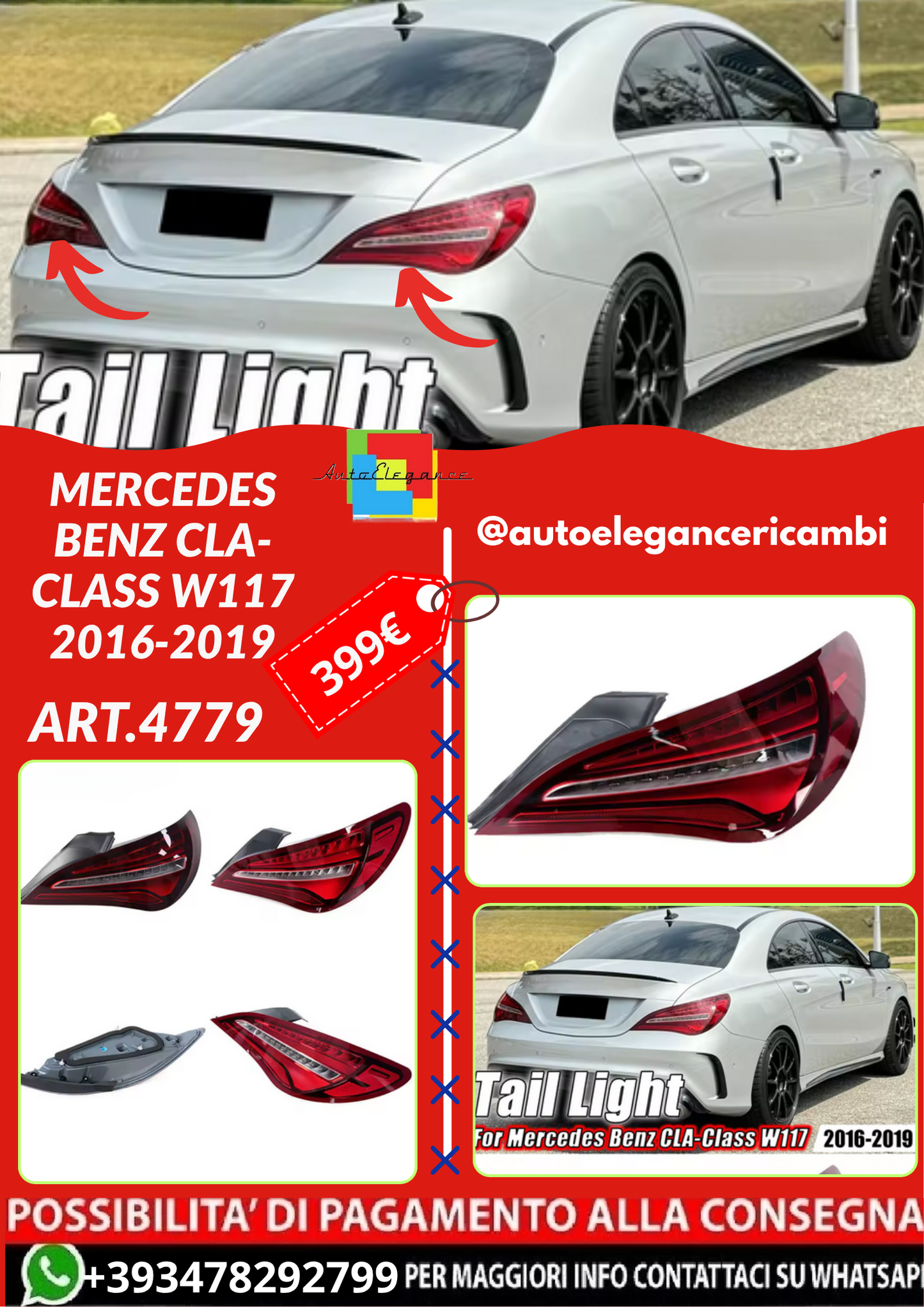 ART.4779 FARI POSTERIORI Mercedes Benz CLA-Class W117 2016-2019
