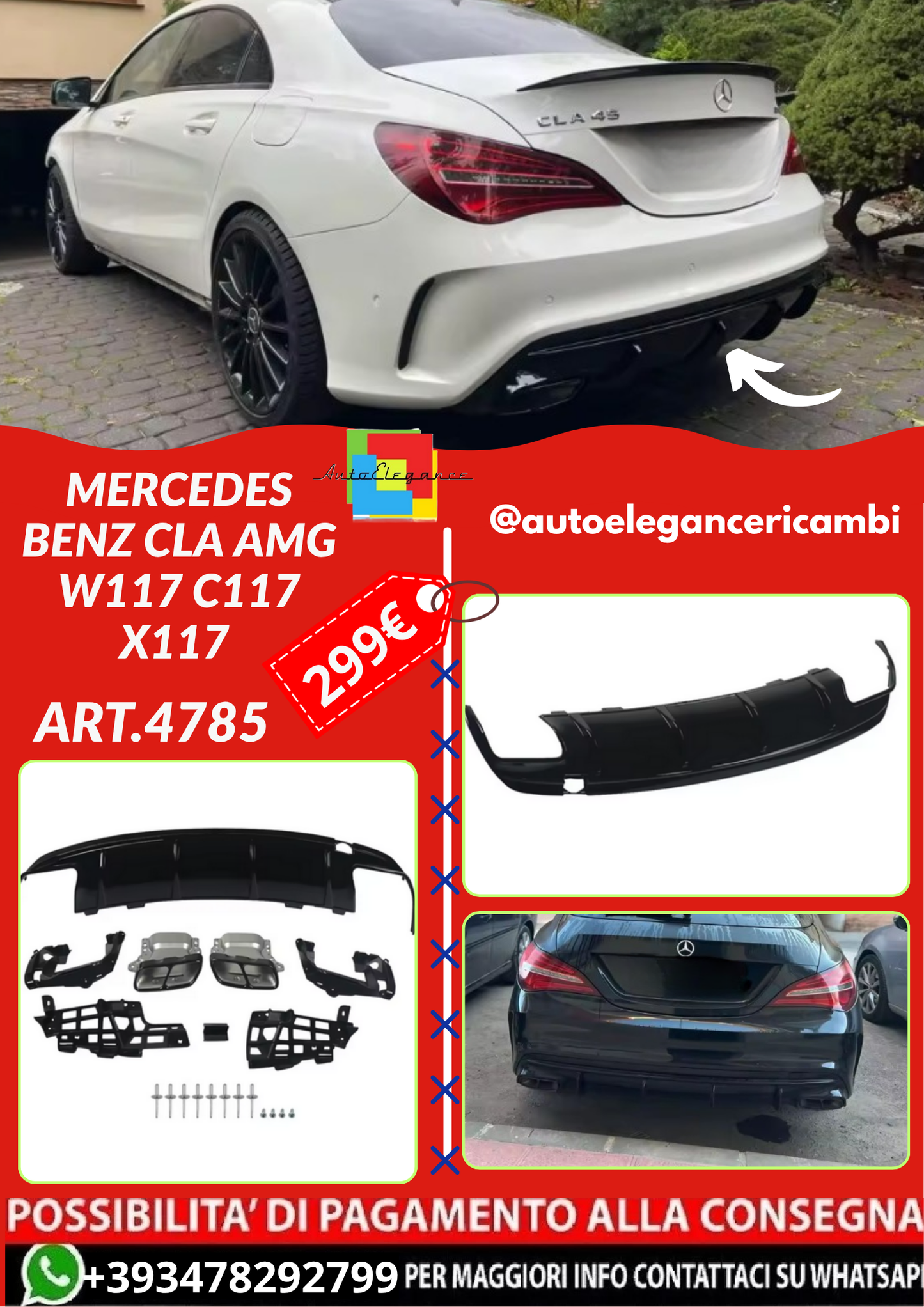 ART.4785 DIFFUSORI Mercedes Benz CLA AMG W117 C117 X117