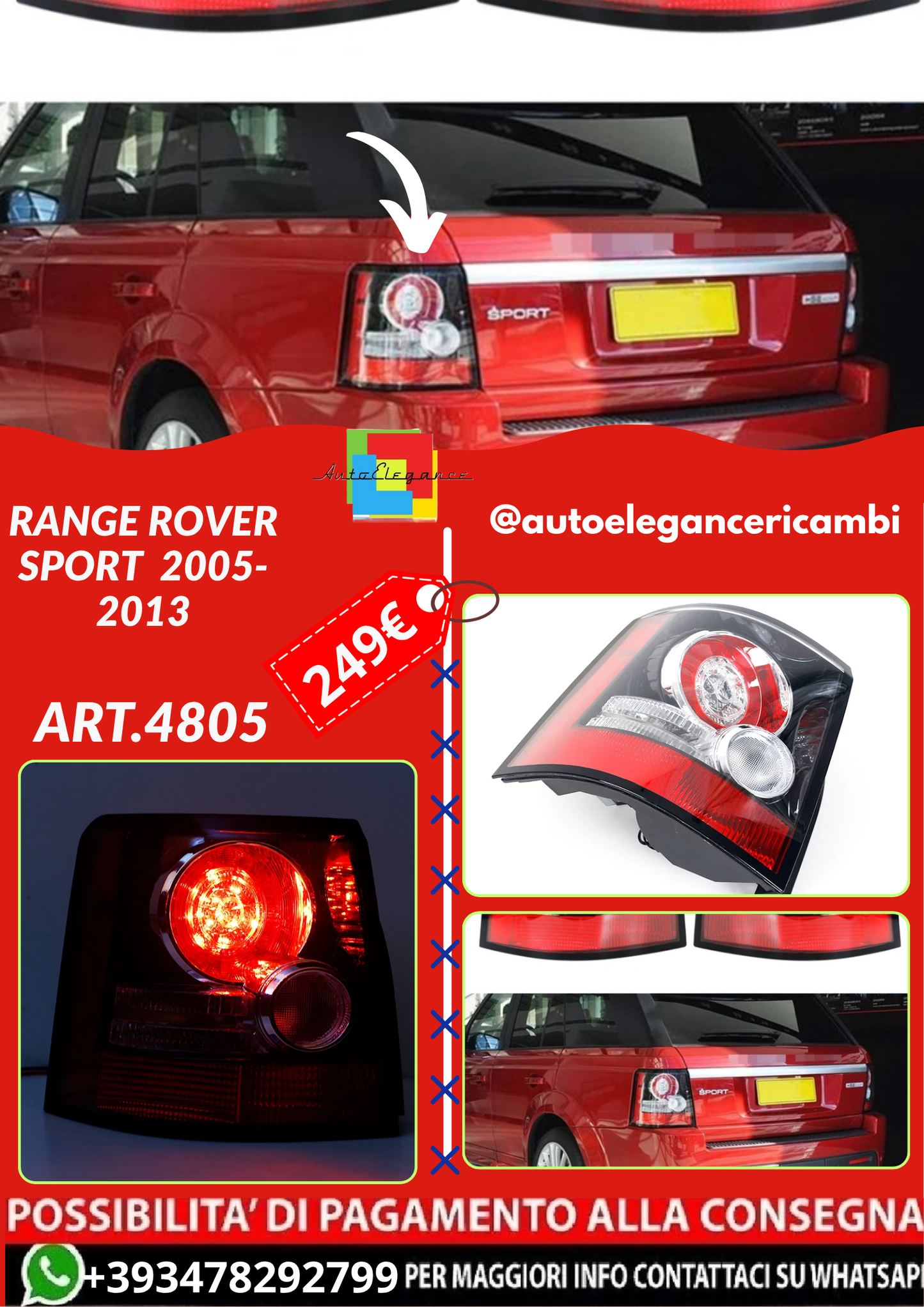 ART.4805 FARI POSTERIORI Range Rover Sport  L320  2005-2013