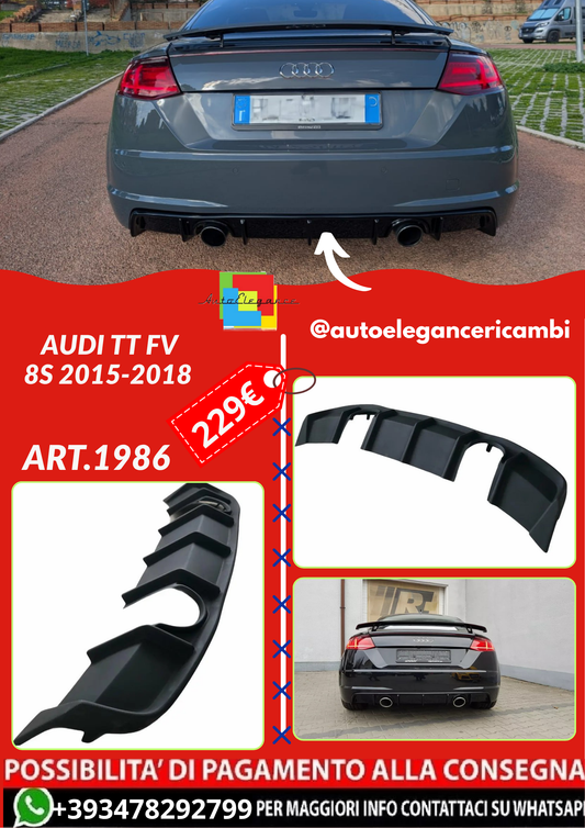 ART.1986 DIFFUSORE AUDI TT FV 8S 2015-2018 SLINE LOOK RSTT DTM GREZZO