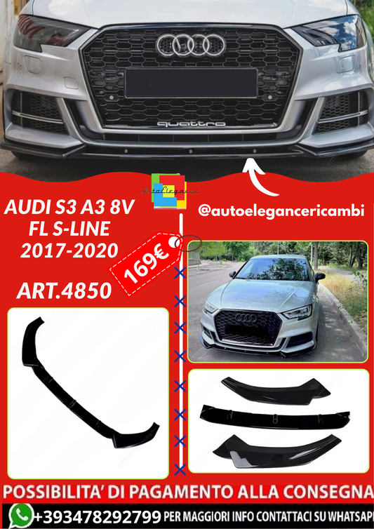 ART.4850 SPLITTER Audi S3 A3 8V FL S-line 2017-2020