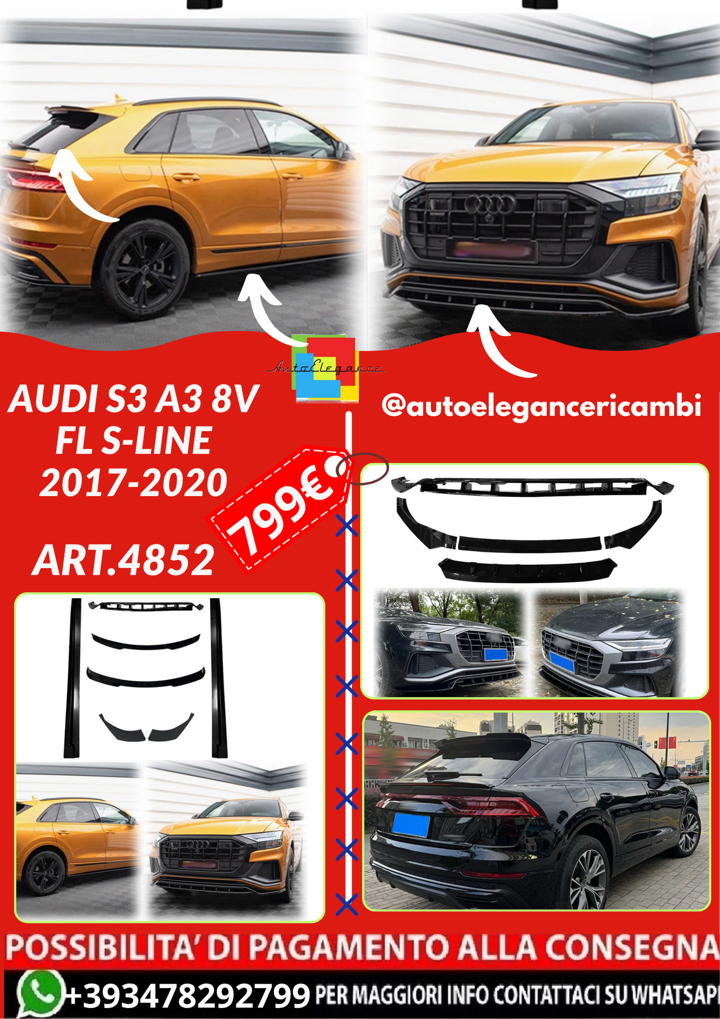 ART.4852   BODYKIT  Audi Q8 Sline S-line 2018 2019 - 2022