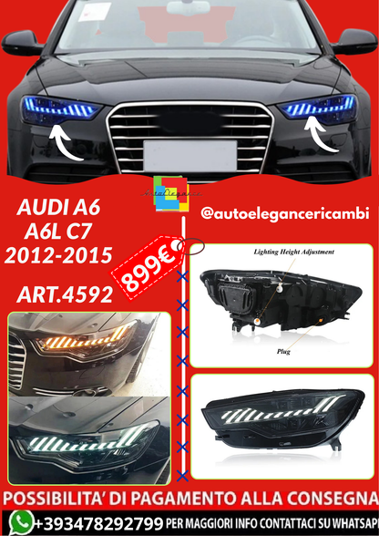 ART.4592  Set Fari Anteriori LED per Audi A6 A6L C7 2012-2015