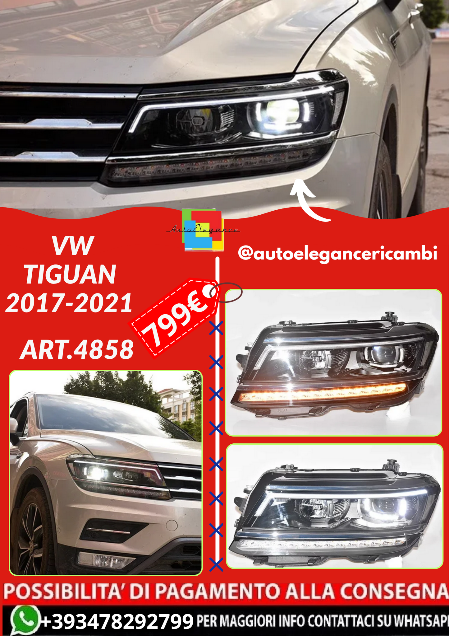 ART.4858 FARI  ANTERIORI  VW Tiguan 2017-2021