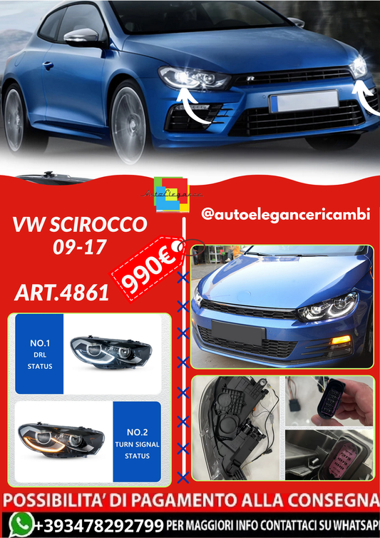 ART.4861 FARI ANTERIORI VW Scirocco 09-17