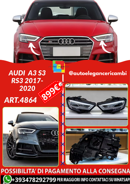 ART.4864 FARI  ANTERIORI Audi  A3 S3 RS3 2017-2020