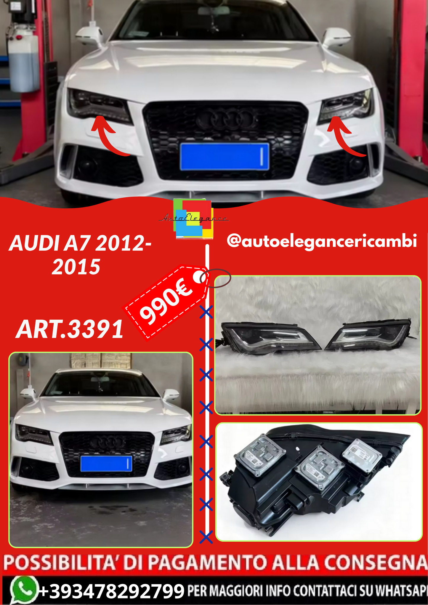 ART.3391  FARI  ANTERIORI  Audi A7 2012-2015