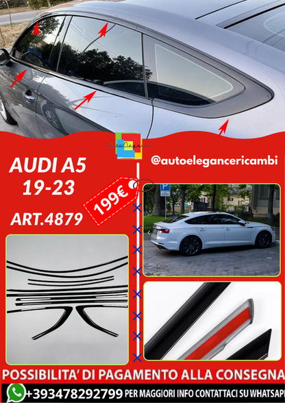 ART.4879 Cornici finestrini neri copertura adesiva window  Audi A5 19-23