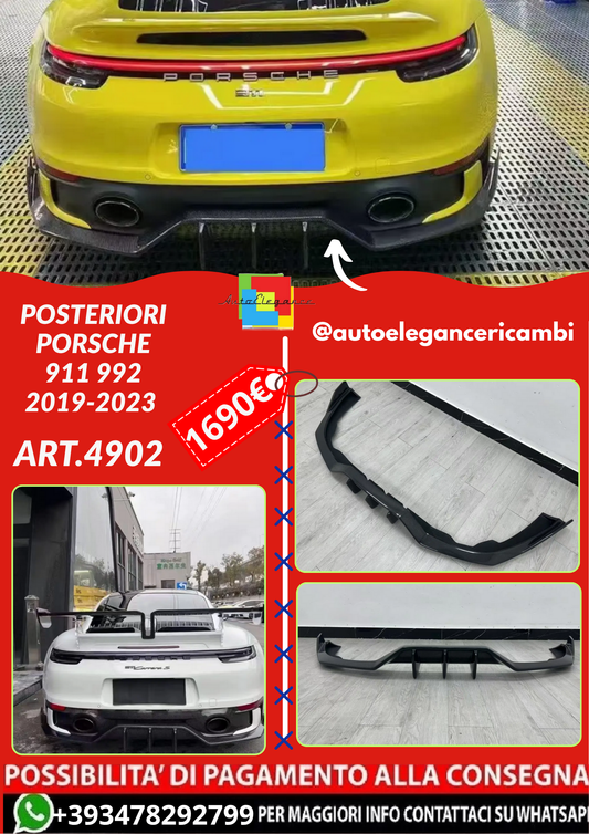 ART.4902 SPLITTER  POSTERIORI Porsche 911 992 2019-2023