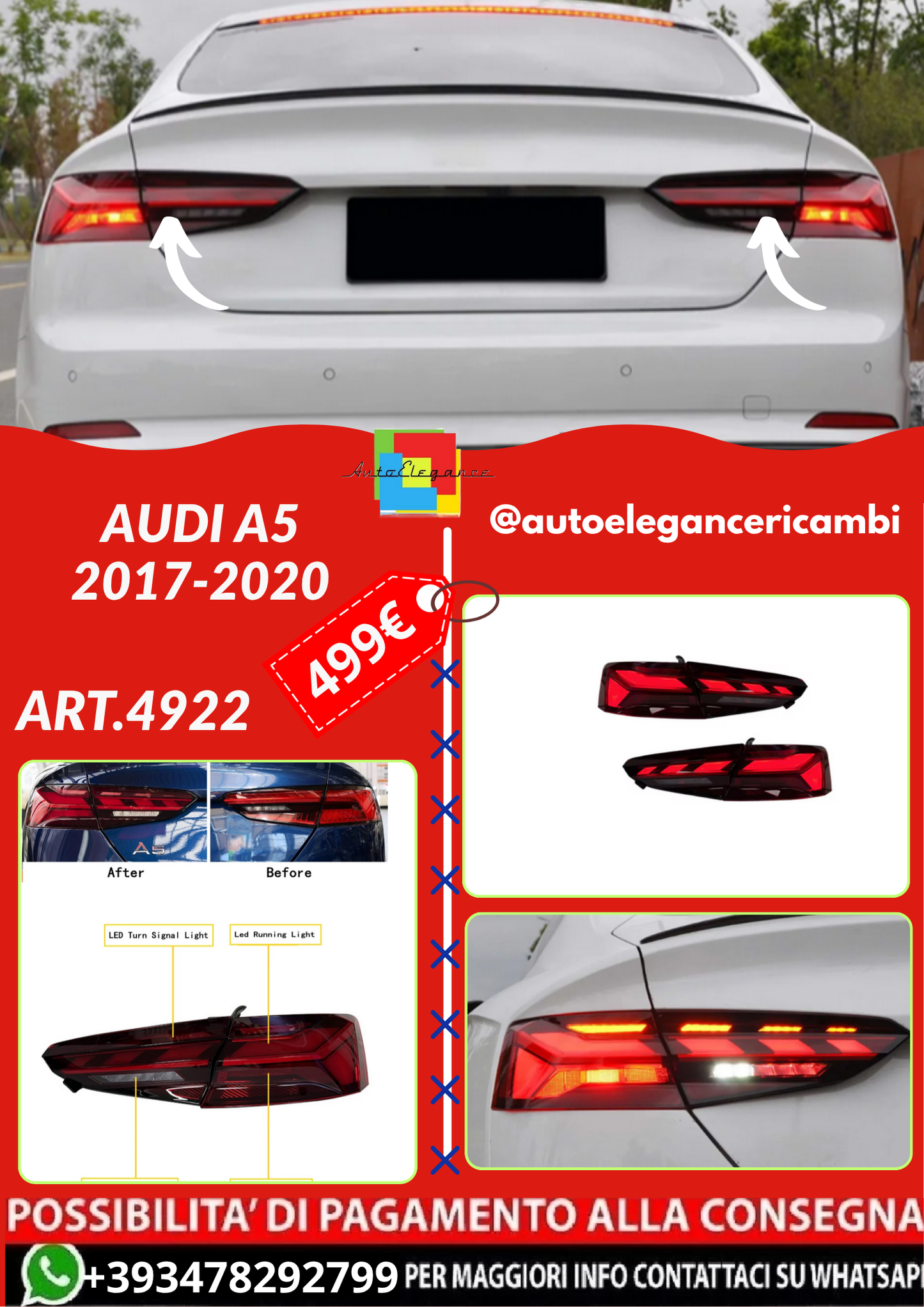 ART.4922 FARI  POSTERIORI Audi A5 2017-2020