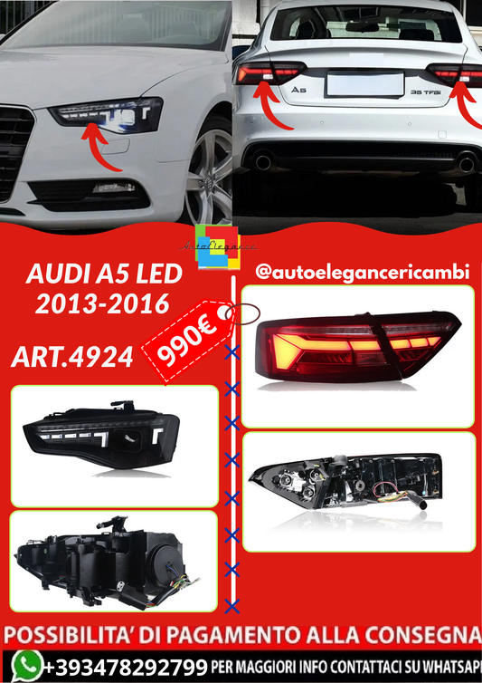 ART.4924 FARI ANTERIORI +POSTERIORI Audi A5 LED 2013-2016