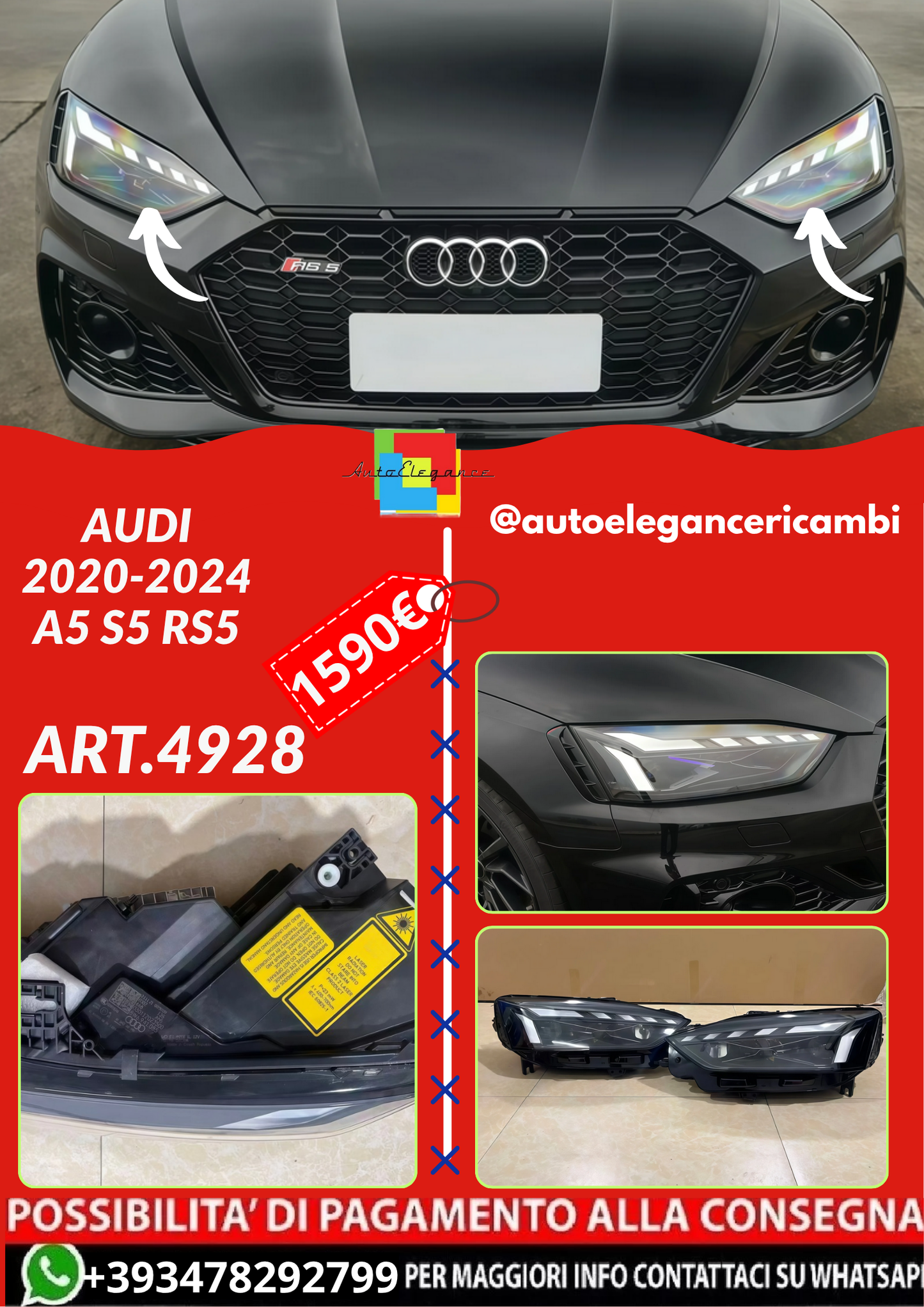 ART.4928  FARI  ANTERIORI  Audi 2020-2024 A5 S5 RS5