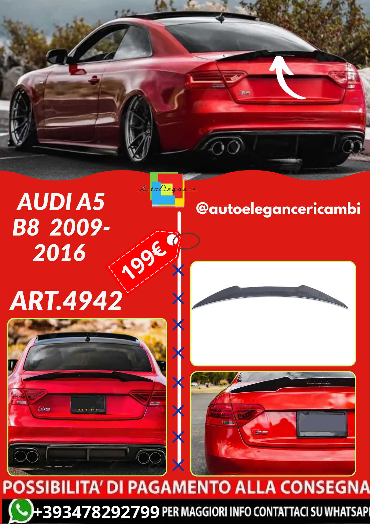 ART.4942 SPOILER Audi A5 B8  2009-2016