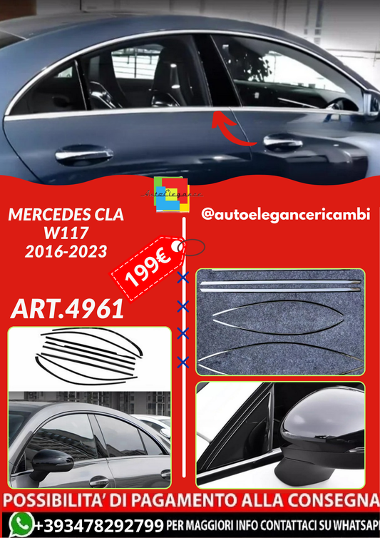 ART.4961 Cornici finestrini neri copertura adesiva window MERCEDES CLA W117