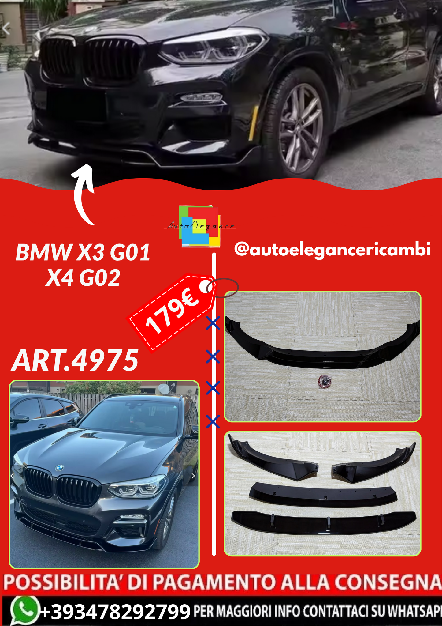 ART.4975 SPLITTER  BMW X3 G01 X4 G02