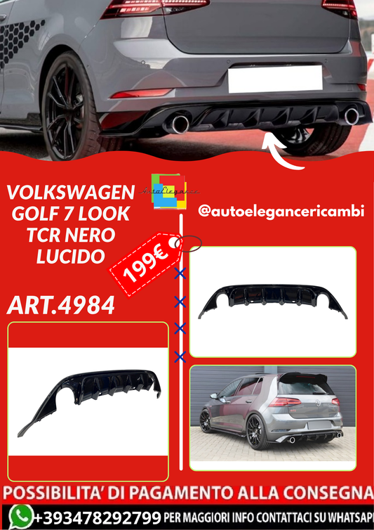 ART.4984 DIFFUSORI  Volkswagen Golf 7 Look TCR Nero lucido