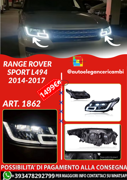 ART. 1862 FARI ANTERIORI RANGE ROVER SPORT L494 2014-2017 LOOK LIFT FULL LED