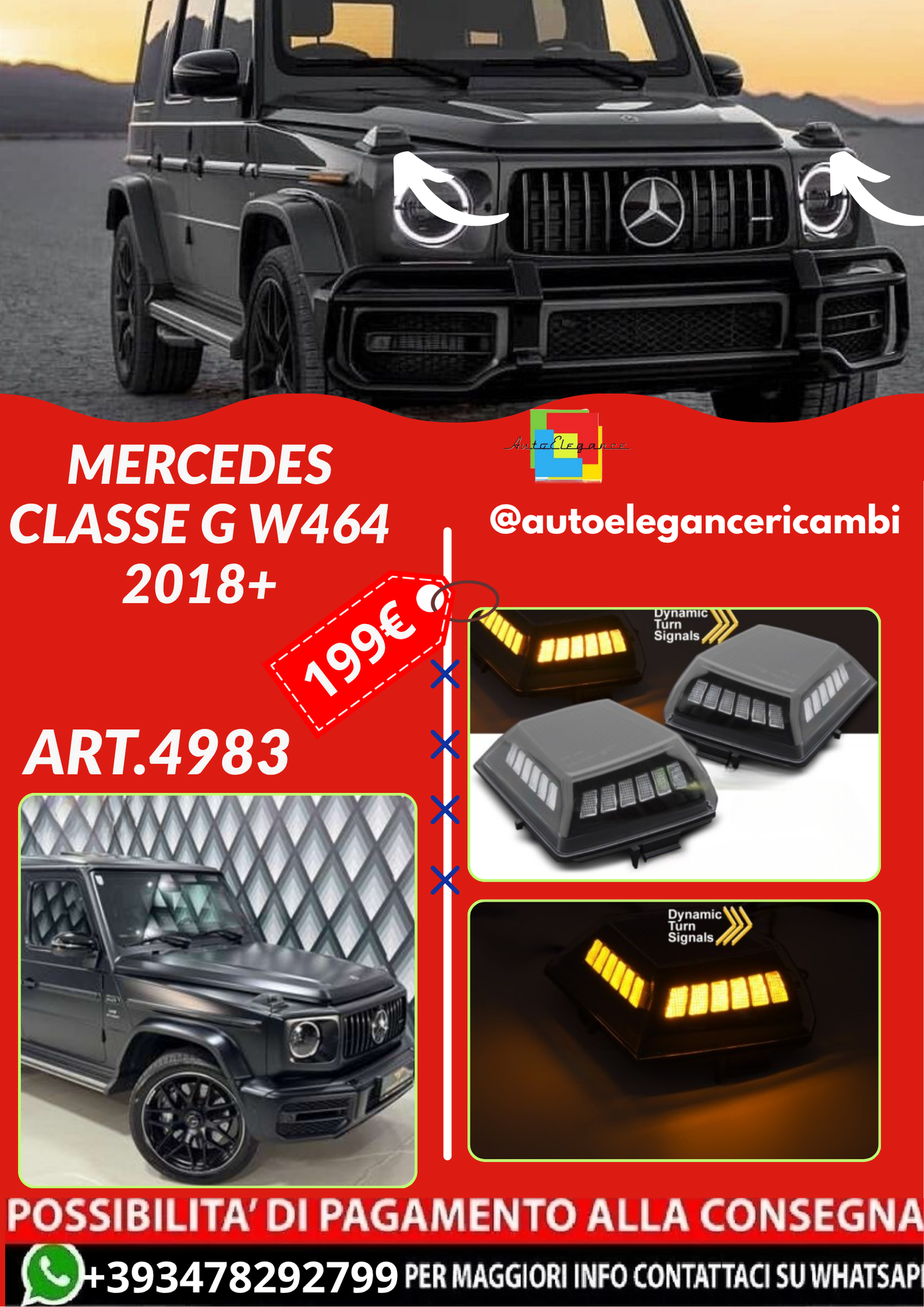 ART.4983 LED ANTERIORE MERCEDES CLASSE G W464 2018+