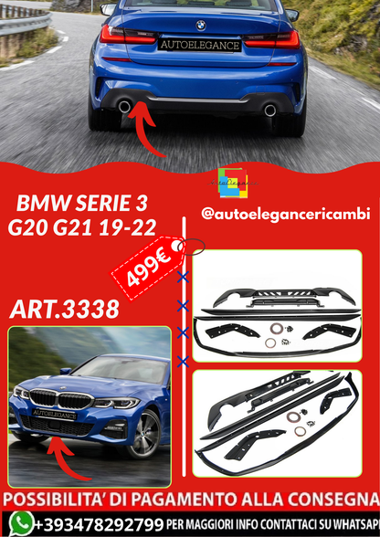 ART.3338 BODY KIT BLACK PERFORMANCE STYLE fits BMW SERIE 3 G20 G21 19-22