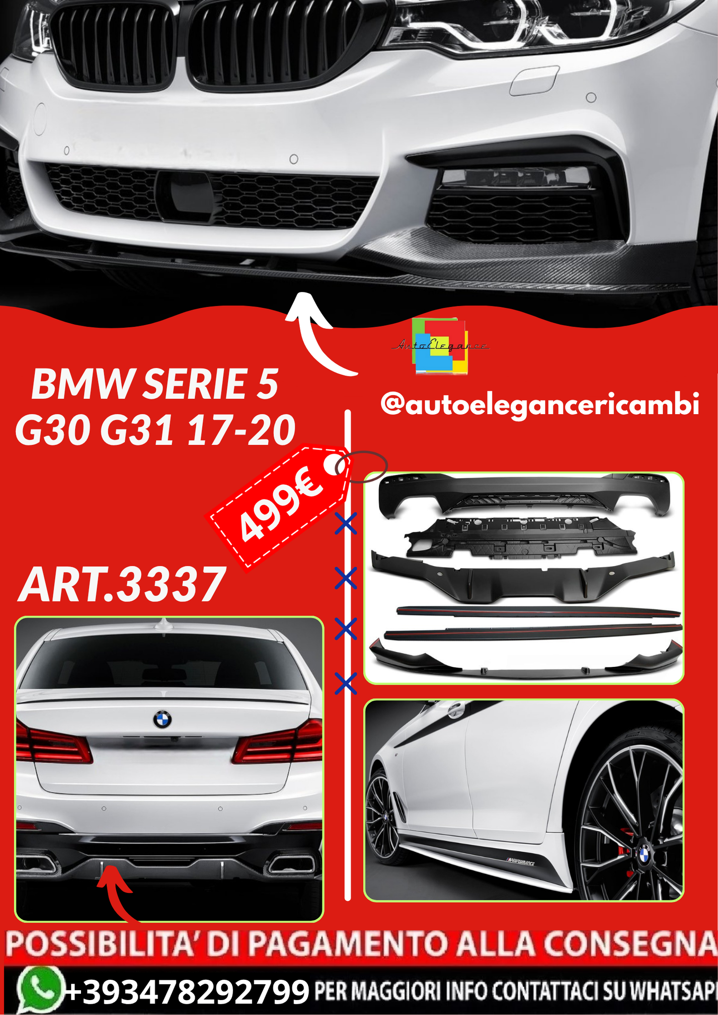 ART.3337 BODY KIT PERFORMANCE STYLE fits BMW SERIE 5 G30 G31 17-20