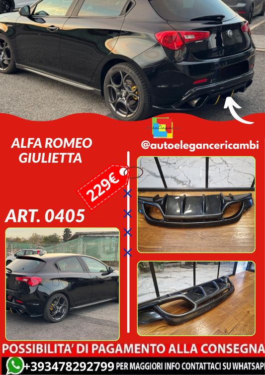 ART. 0405 DIFFUSORE ALFA ROMEO GIULIETTA LOOK QUADRIFOGLIO NERO LUCIDO
