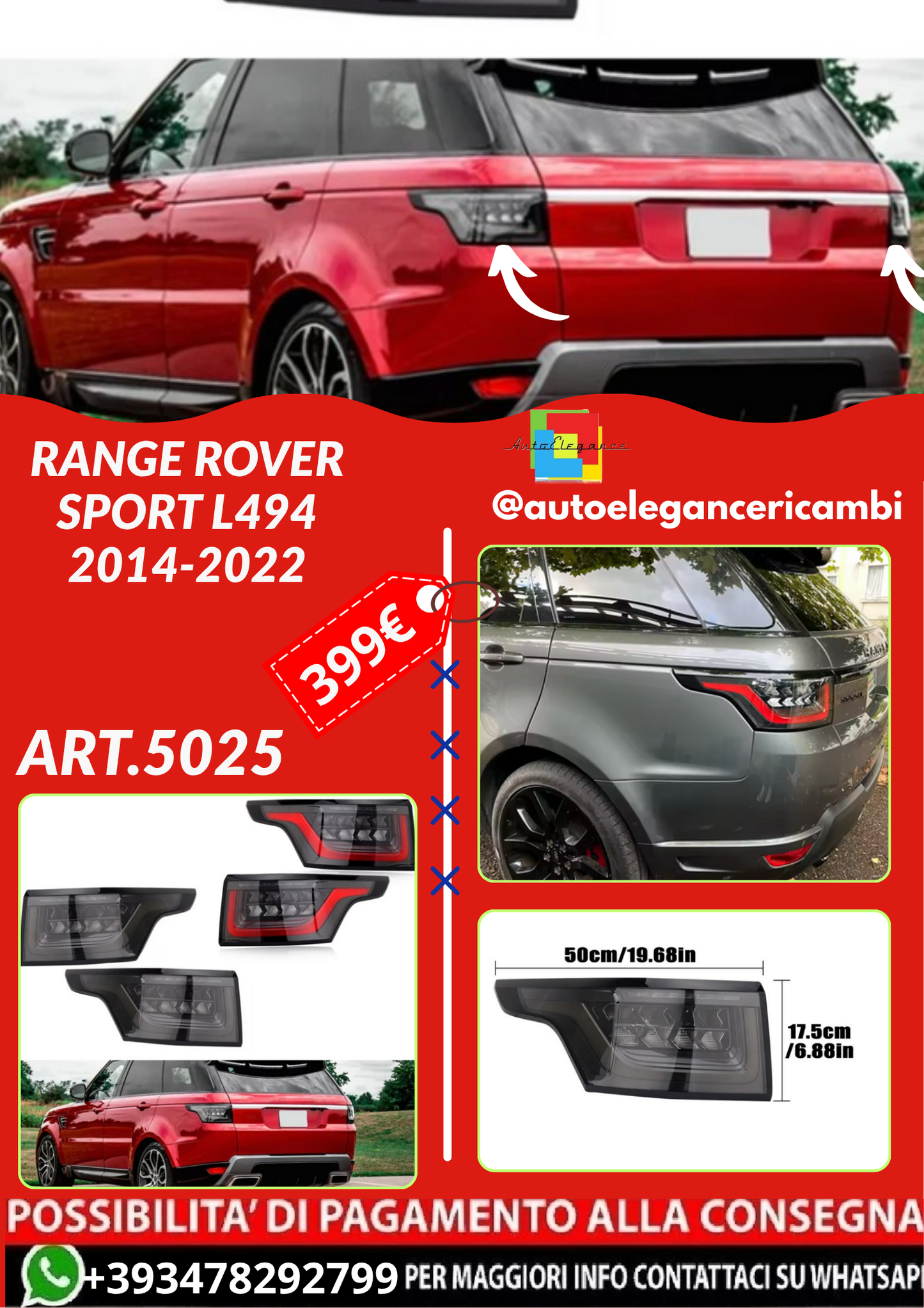ART.5025 FARI POSTERIORI Range Rover Sport L494 2014-2022