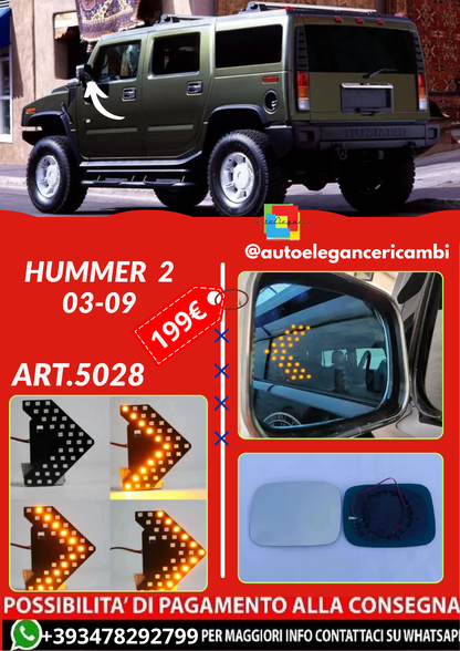 ART.5028 Vetro specchietto retrovisore riscaldato HUMMER  2  03-09